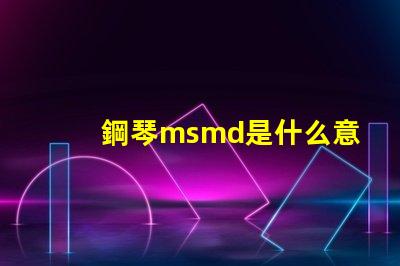 鋼琴msmd是什么意思 rnaknsmd是什么意思